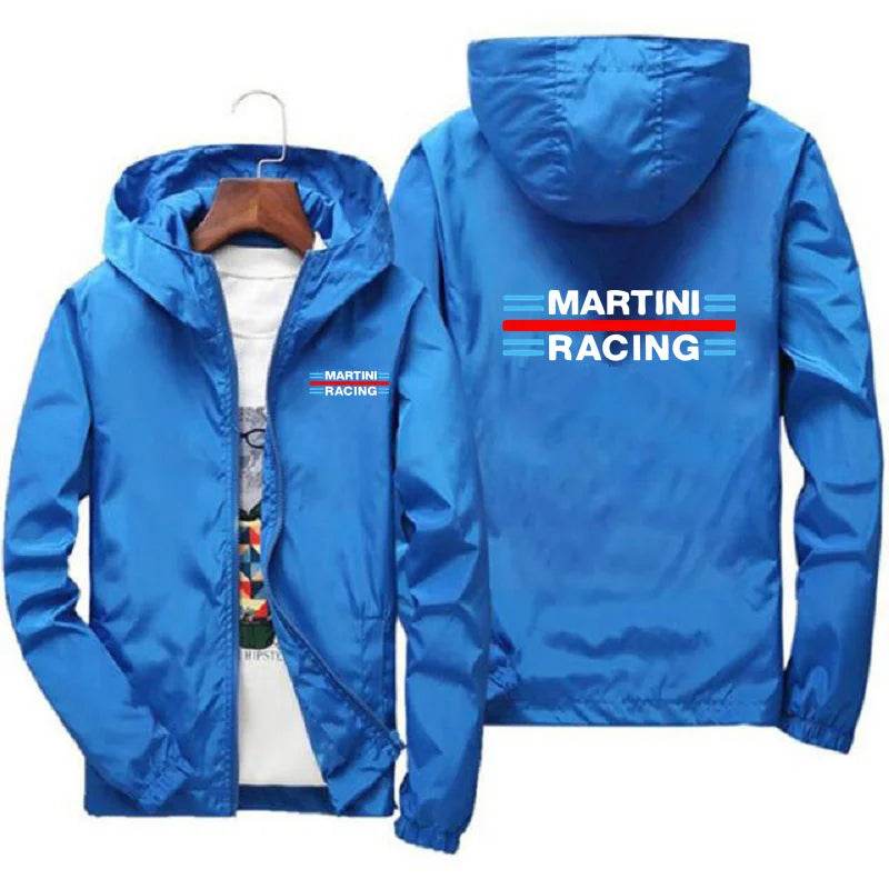 Martini Racing Men's Windbreaker Jacket - Lightweight, Zippered, Hooded - Buy Center UK