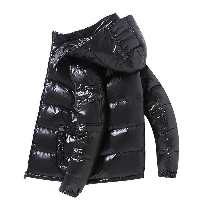 Buy Center Men's Hooded Shiny Puffer Jacket - Warm Winter 4X Size - Buy Center UK