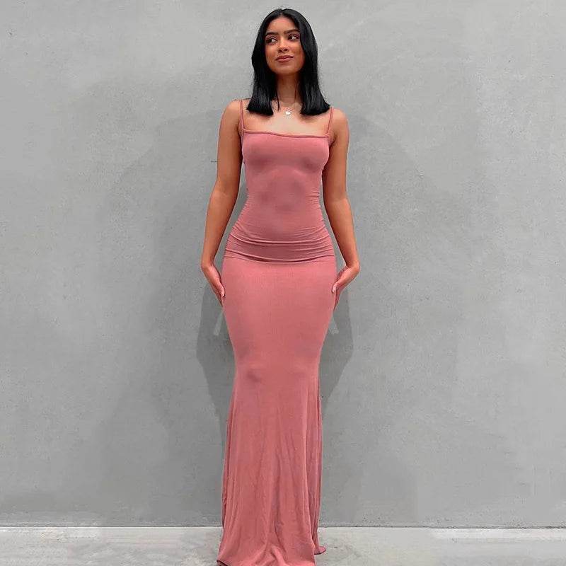 2024 Solid Color Slim Slip Dress - Women's High Step Elegance - Buy Center UK