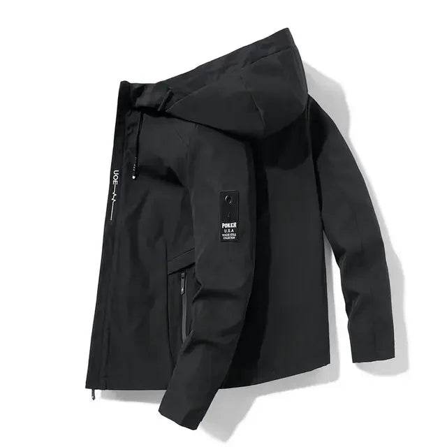 Buy Center Men's Hooded Bomber Jacket - Lightweight Windbreaker Coat - Buy Center UK