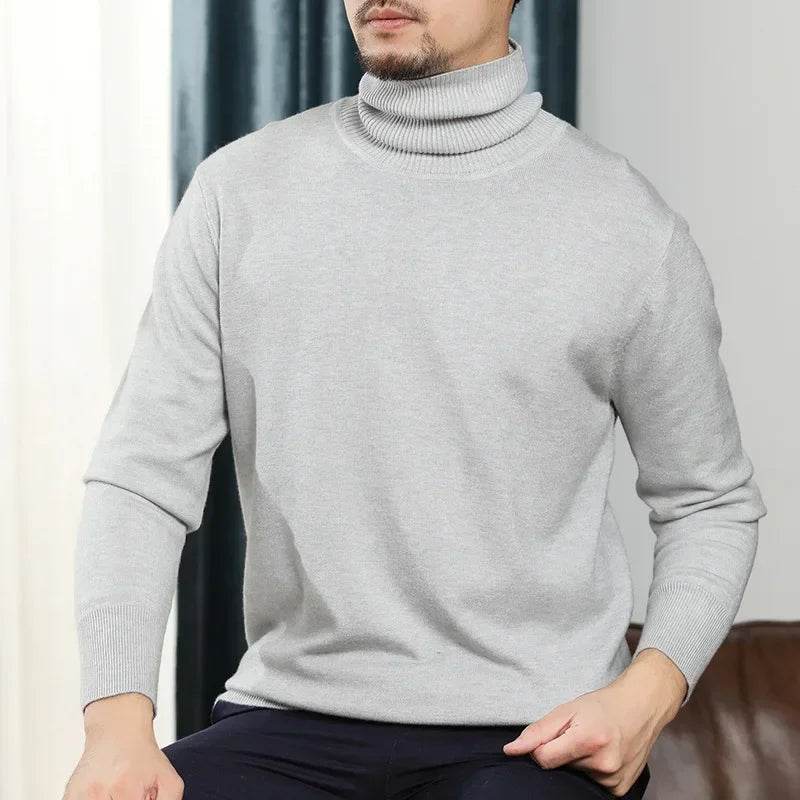 Buy Center White Turtleneck Sweater - Oversized Warm Knit Pullover - Buy Center UK