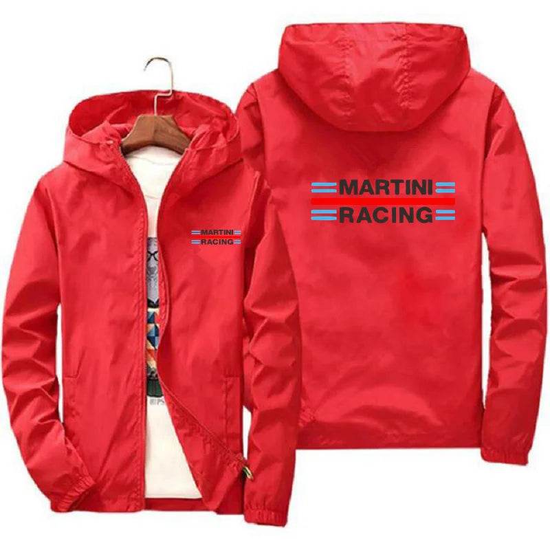 Martini Racing Men's Windbreaker Jacket - Lightweight, Zippered, Hooded - Buy Center UK