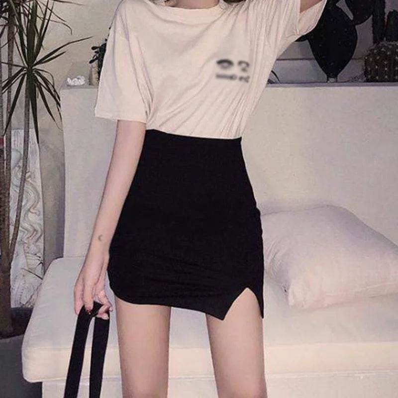 Buy Center Summer Women's Dress - High Waist Slim Split Skirt - Buy Center UK