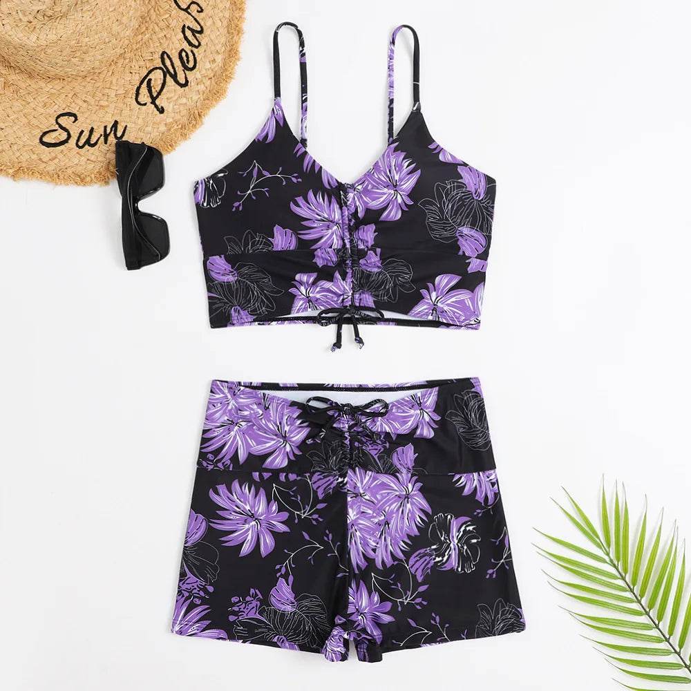 Buy Center High Waist Bikini Swimsuit - Floral Push Up Design 2023 - Buy Center UK