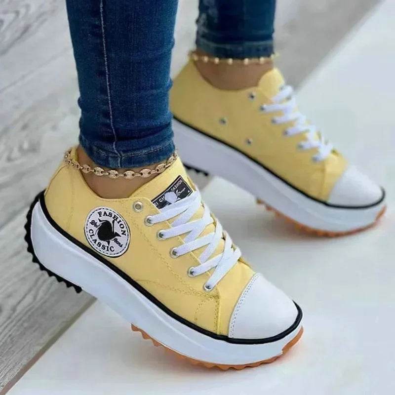 2025 Women's Canvas Sneakers - Casual Lace-Up Comfort Shoes - Buy Center UK