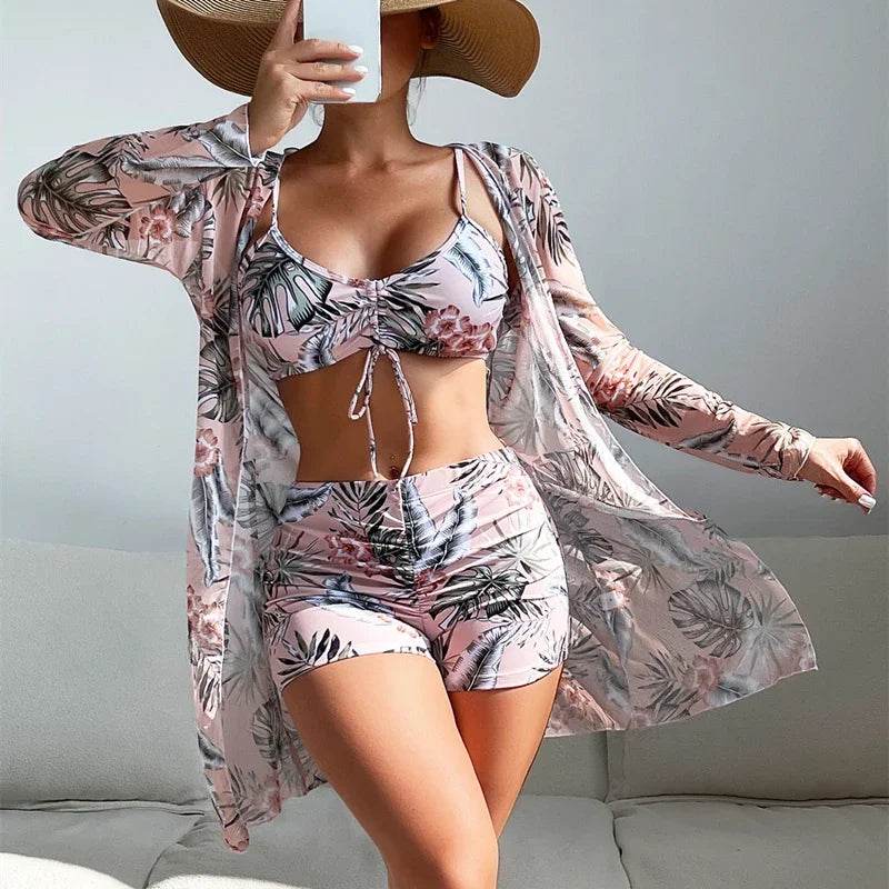 Buy Center 2025 Women's 3-Piece Swimsuit Set – Tankini, Cover-Up & Shorts - Buy Center UK