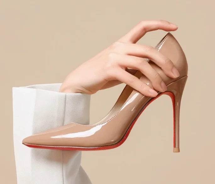 Buy Center Stylish Red Patent Leather High Heels - Pointed Toe Pumps - Buy Center UK