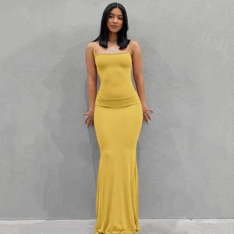 2024 Solid Color Slim Slip Dress - Women's High Step Elegance - Buy Center UK