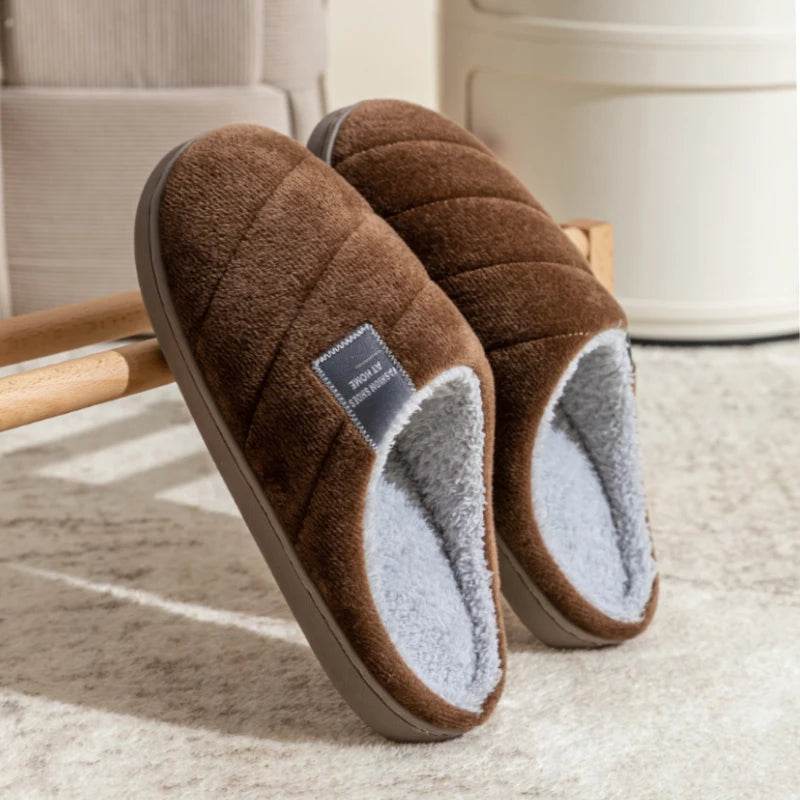 Buy Center Men's Anti-Slip Warm Slippers - Cozy Fur, Winter Comfort - Buy Center UK