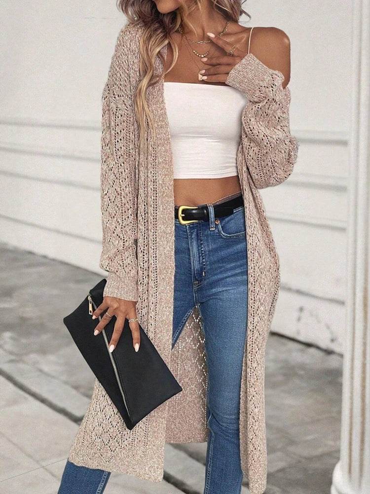 Buy Center Women's Hollow Out Cardigan Sweater - Elegant Loose Fit - Buy Center UK