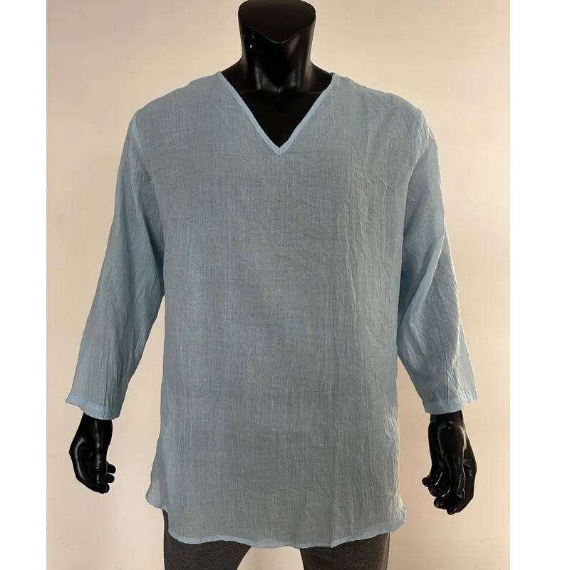 Buy Center V-neck Solid Color Casual Shirt - Stylish for All Seasons - Buy Center UK