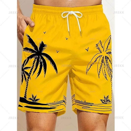 Buy Center Summer Hawaiian Beach Shorts - 3D Palm Tree Graphics - Buy Center UK