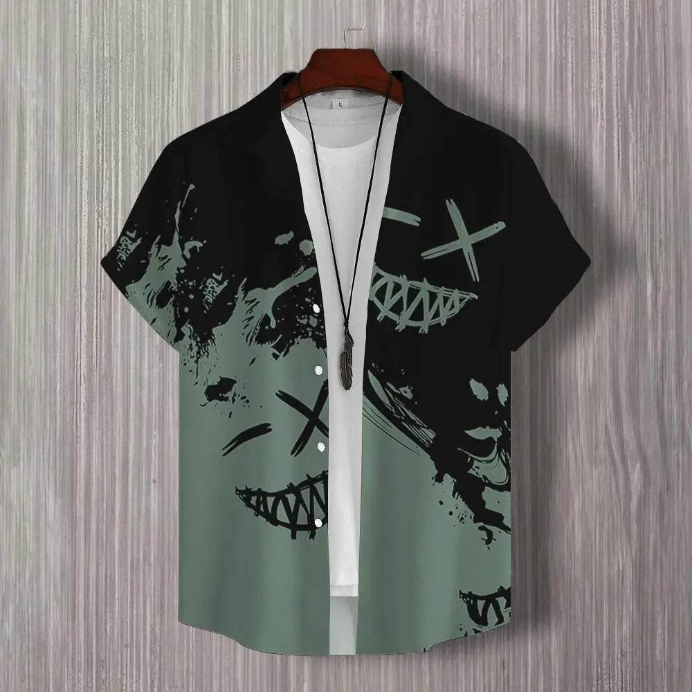 Buy Center 3D Patchwork Print Short Sleeve Shirt - Oversized Hawaiian Style - Buy Center UK