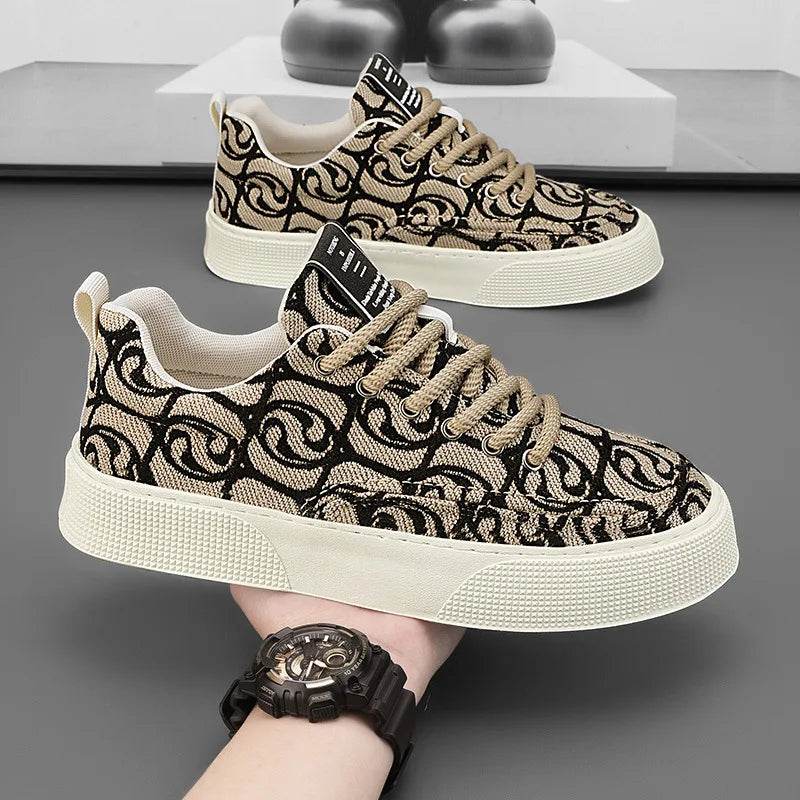 Designer Men’s Canvas Sneakers - Trendy Prints for Casual Style - Buy Center UK