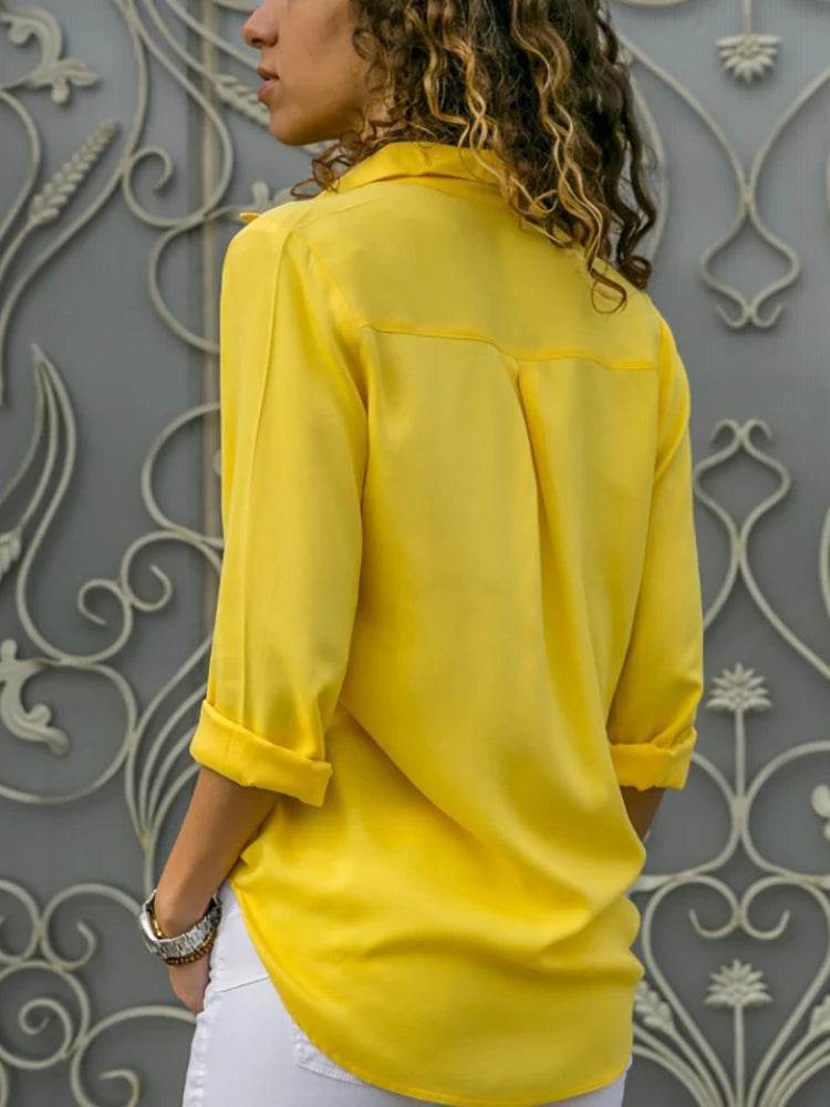 Buy Center Women's Chiffon Blouse - Elegant V-Neck Casual Tops - Buy Center UK
