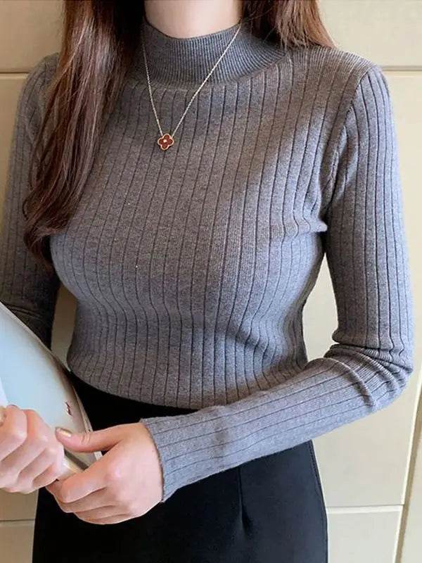 HELIAR Women Mockneck Cashmere Sweater - Elegant Autumn Knit - Buy Center UK