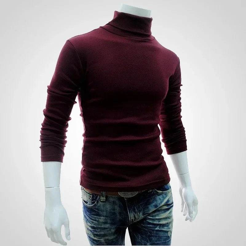 Buy Center Spring Thin Men Turtleneck Sweater - Stylish Black Pullover - Buy Center UK