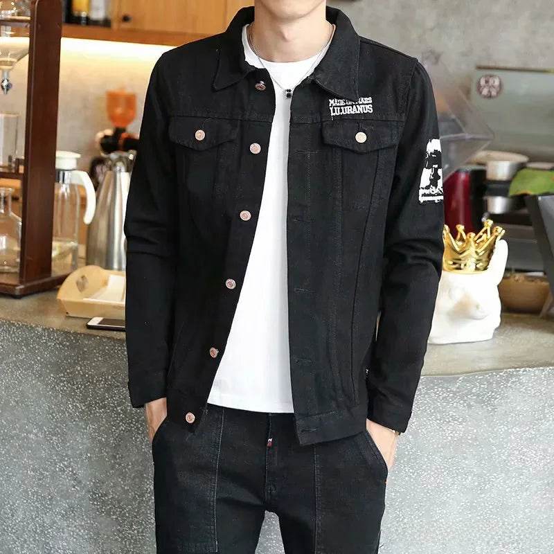 Buy Center Men's Denim Jacket - Korean Slim Fit for Autumn Style - Buy Center UK
