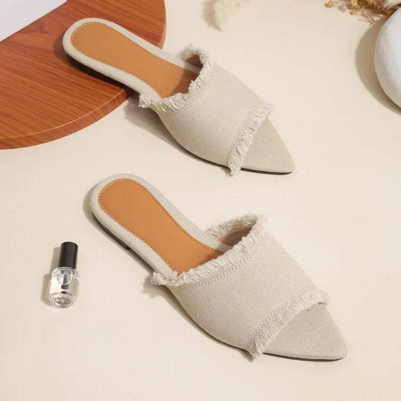 Buy Center Women’s Summer Cowboy Slippers - Casual Pointed Toe Slides - Buy Center UK