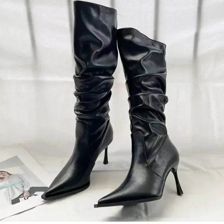 Buy Center Women's Sexy Winter Knee High Boots - Stiletto & Pointed Toe - Buy Center UK