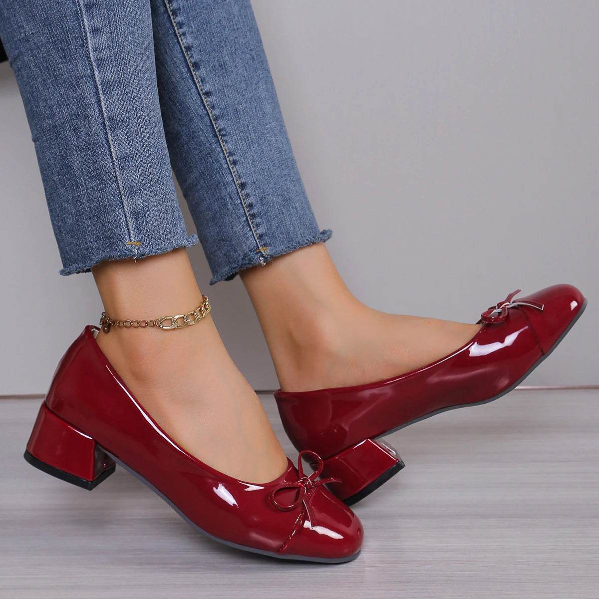 Buy Center Women's Round Toe Platform Heels - Sweet Bow-knot Style - Buy Center UK