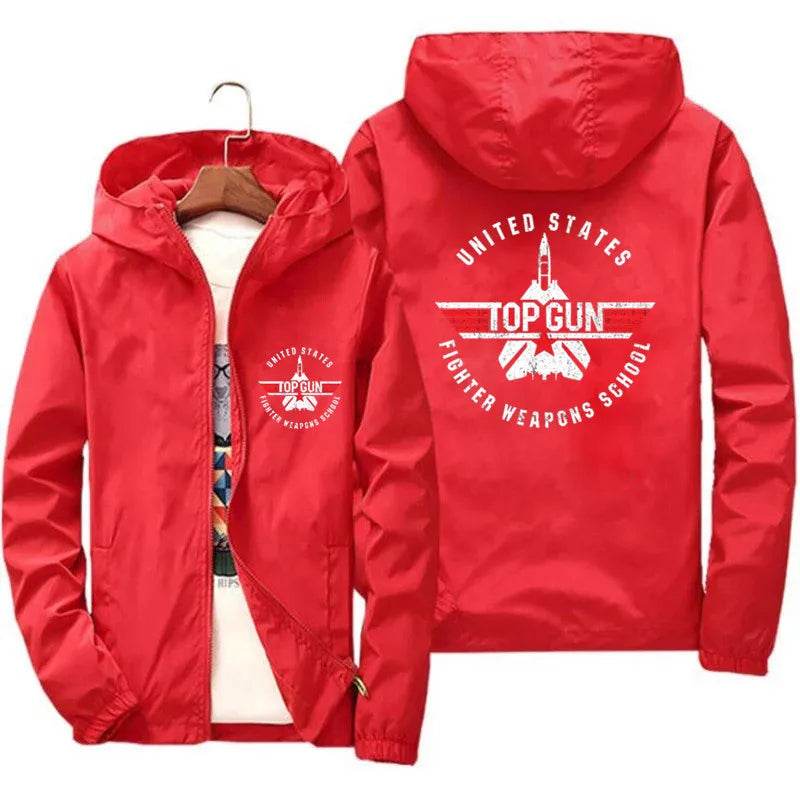 Buy Center Top Gun Fighter Pilot Windbreaker Jacket - Slim Fit Hoodie - Buy Center UK