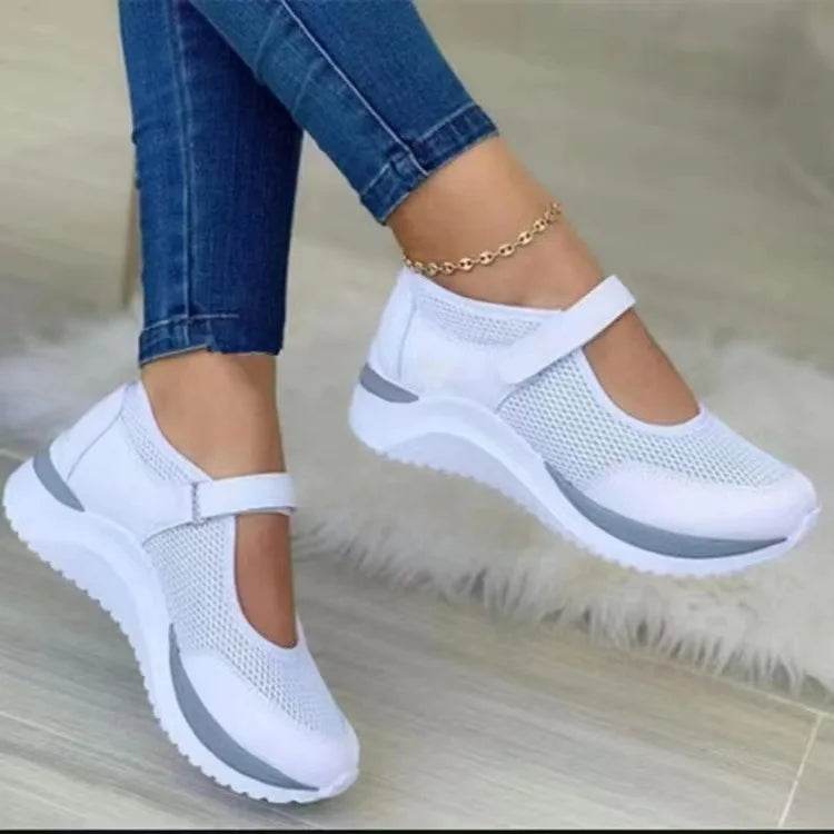 Stylish Women's Vulcanized Sneakers - Breathable Platform Flats - Buy Center UK