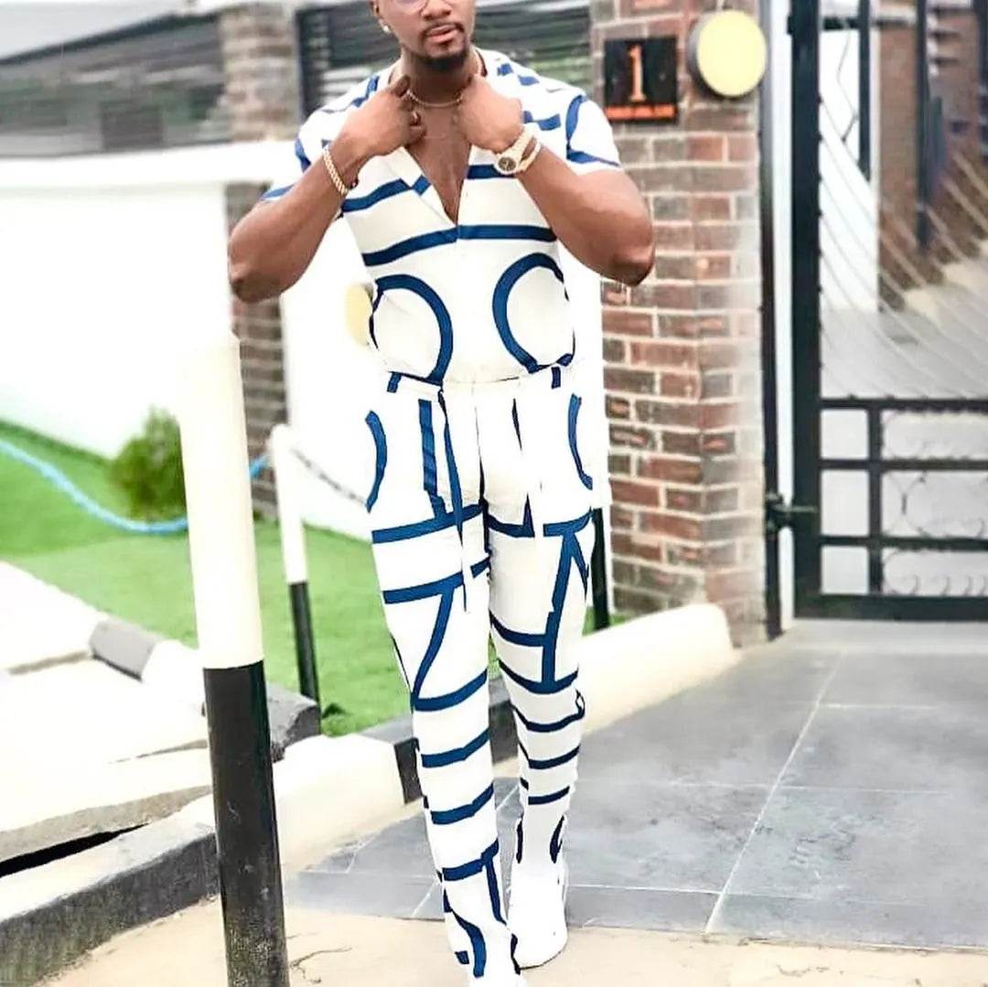 2024 Summer Fashion Men's Set - Stripe Shirt & Pants Outfit S-3XL - Buy Center UK