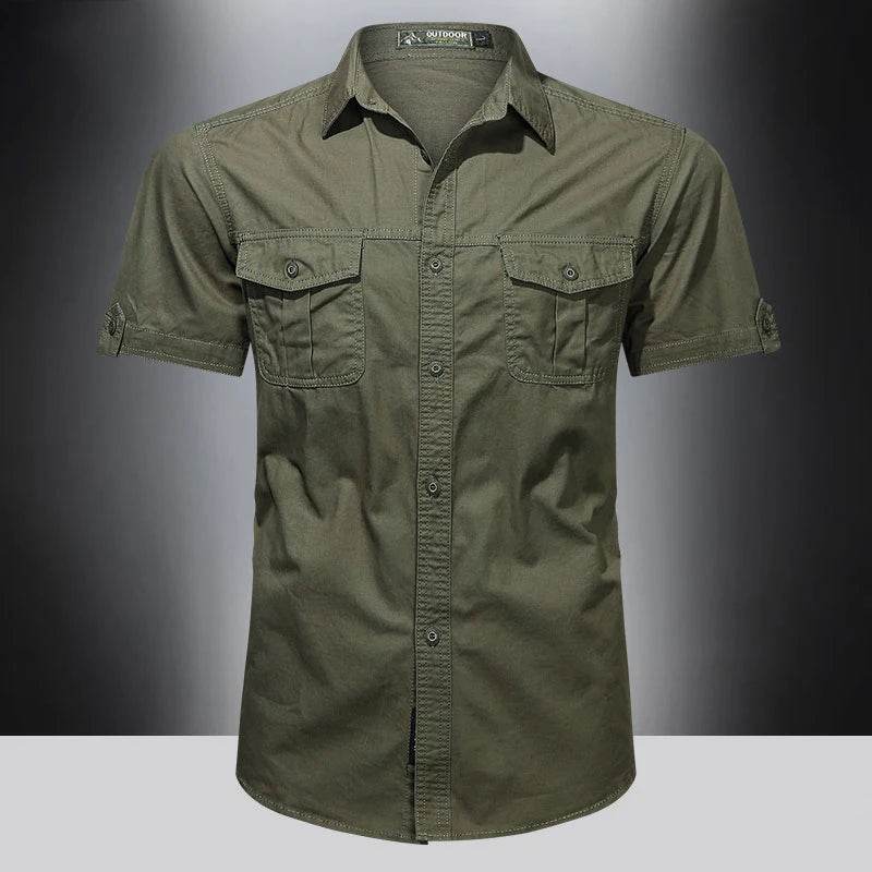 Buy Center Men's Cotton Short Sleeve Shirt - Stylish Oversized Fit - Buy Center UK