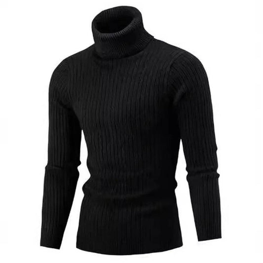 Slim Fit Turtleneck Sweater for Men - Stylish Autumn Winter Wear - Buy Center UK
