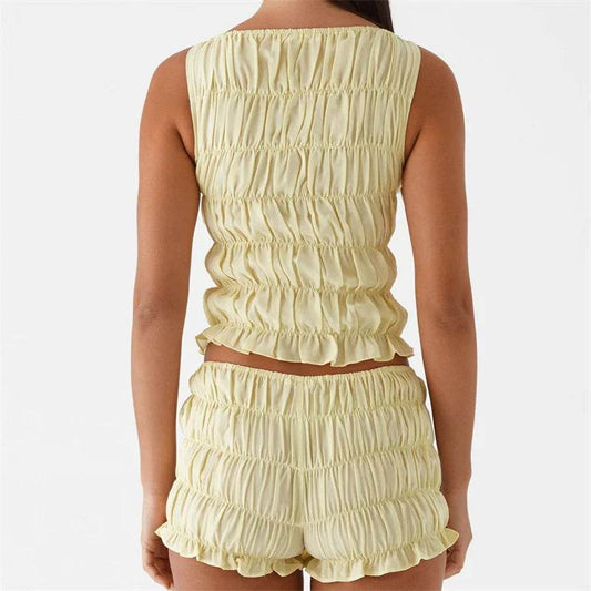 Women’s Summer O-neck Tank Top & Shorts Set - Chic Beach Outfit - Buy Center UK