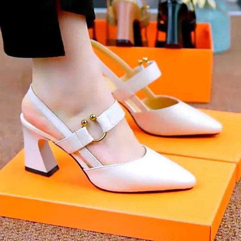 Buy Center Women's Classic Square Heel Comfort Shoes - Summer Style - Buy Center UK