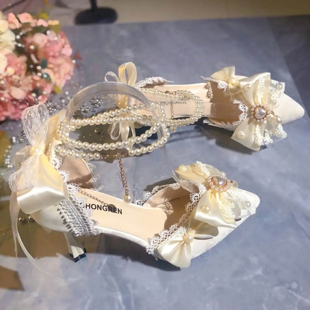 Buy Center Luxury White Bridal Mary Jane Shoes - Elegant Heels for Women - Buy Center UK