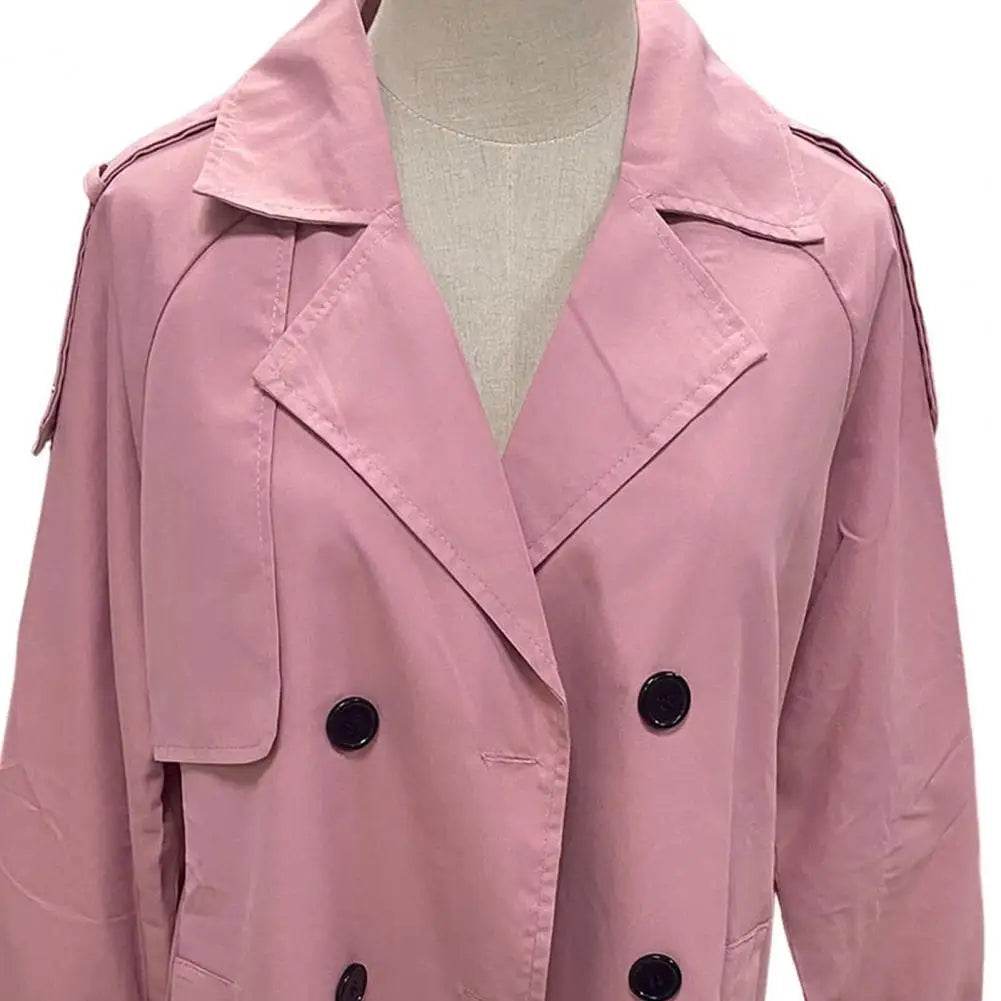 Buy Center Women's Windproof Trench Coat - Double-Breasted, Stylish Outerwear - Buy Center UK