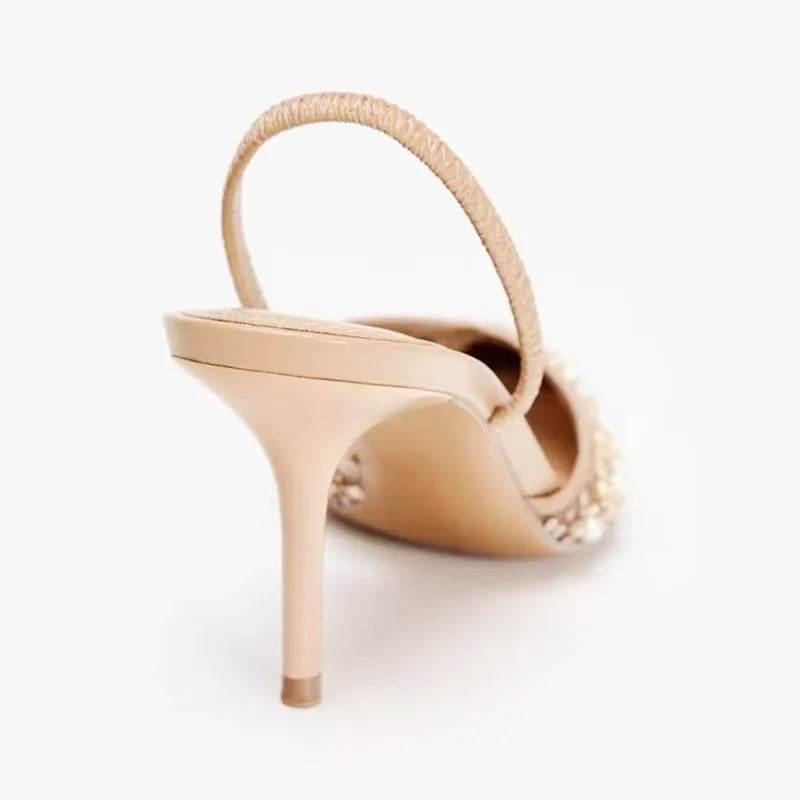 Buy Center Luxury Designer Bling Heels - Pointy Toe, Elegant Slingbacks - Buy Center UK