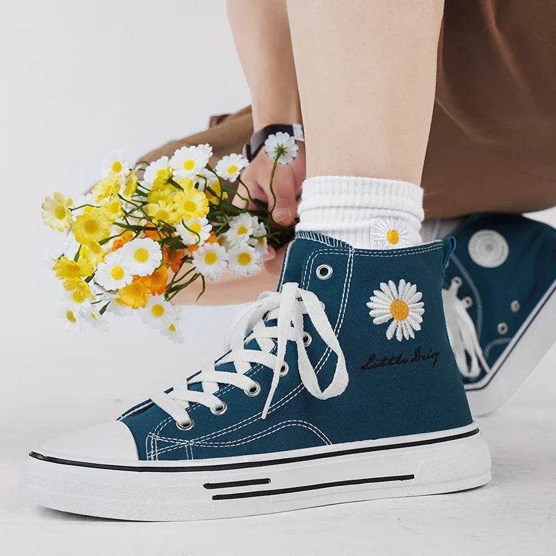 Buy Center Men’s High Top Sneakers - Breathable Canvas, Platform Style - Buy Center UK