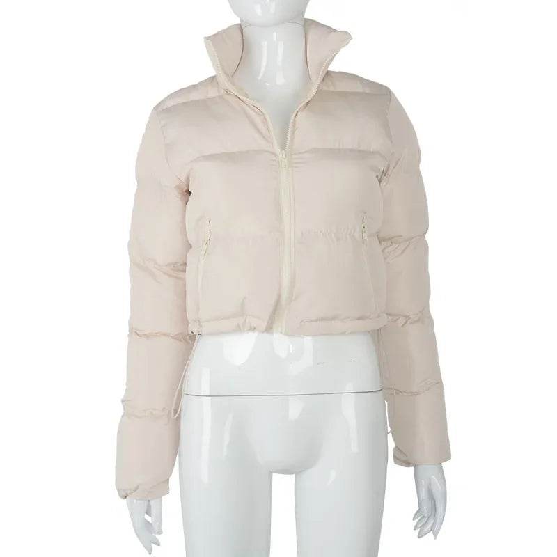 2024 Oversized Down Coat - Women's Cropped Puffer Jacket - Buy Center UK