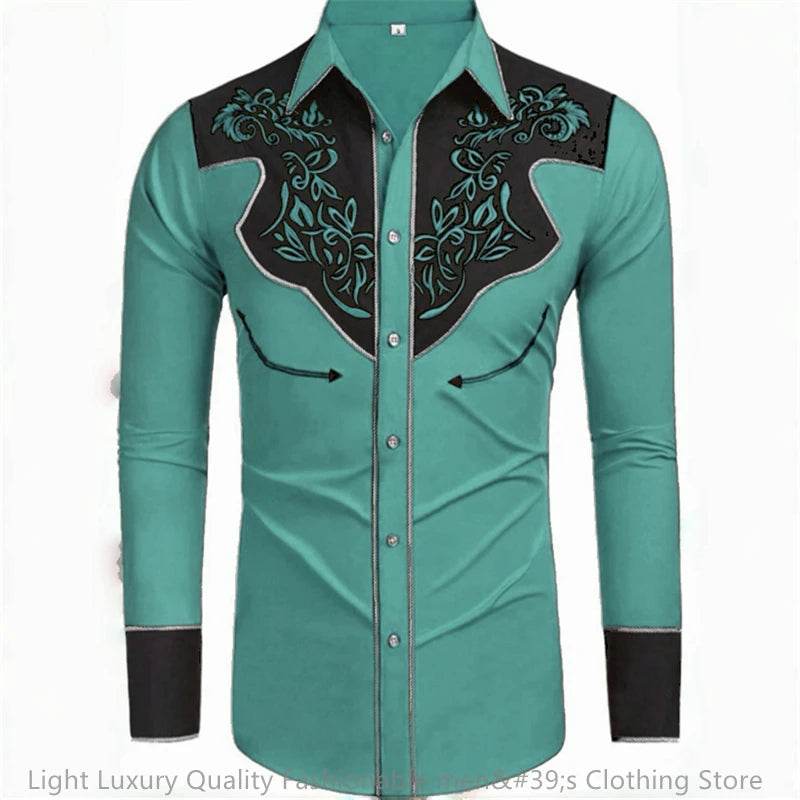 Buy Center Men's Long-Sleeved Denim Shirt - 20 Colors Available - Buy Center UK