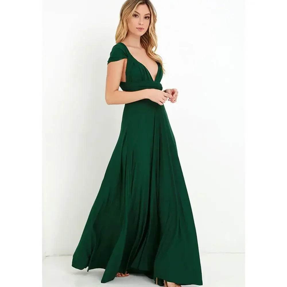 Buy Center Multi-Worn V-Neck Maxi Dress - Elegant Summer Style - Buy Center UK