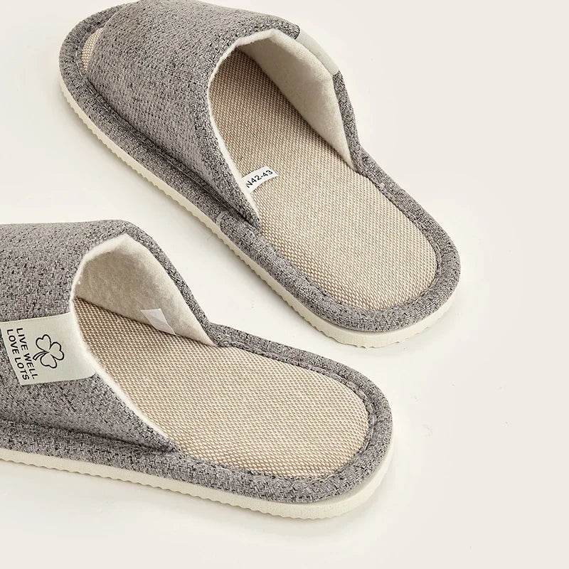 Buy Center Men’s Linen Slippers - Open-Toed, Comfortable for Home - Buy Center UK