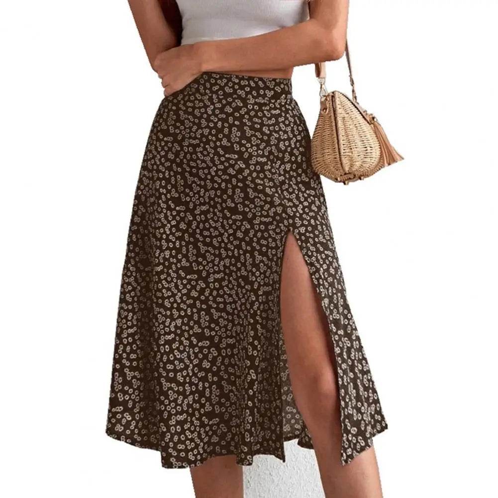 Buy Center Women’s Floral Print A-line Midi Skirt - High Waist Style - Buy Center UK