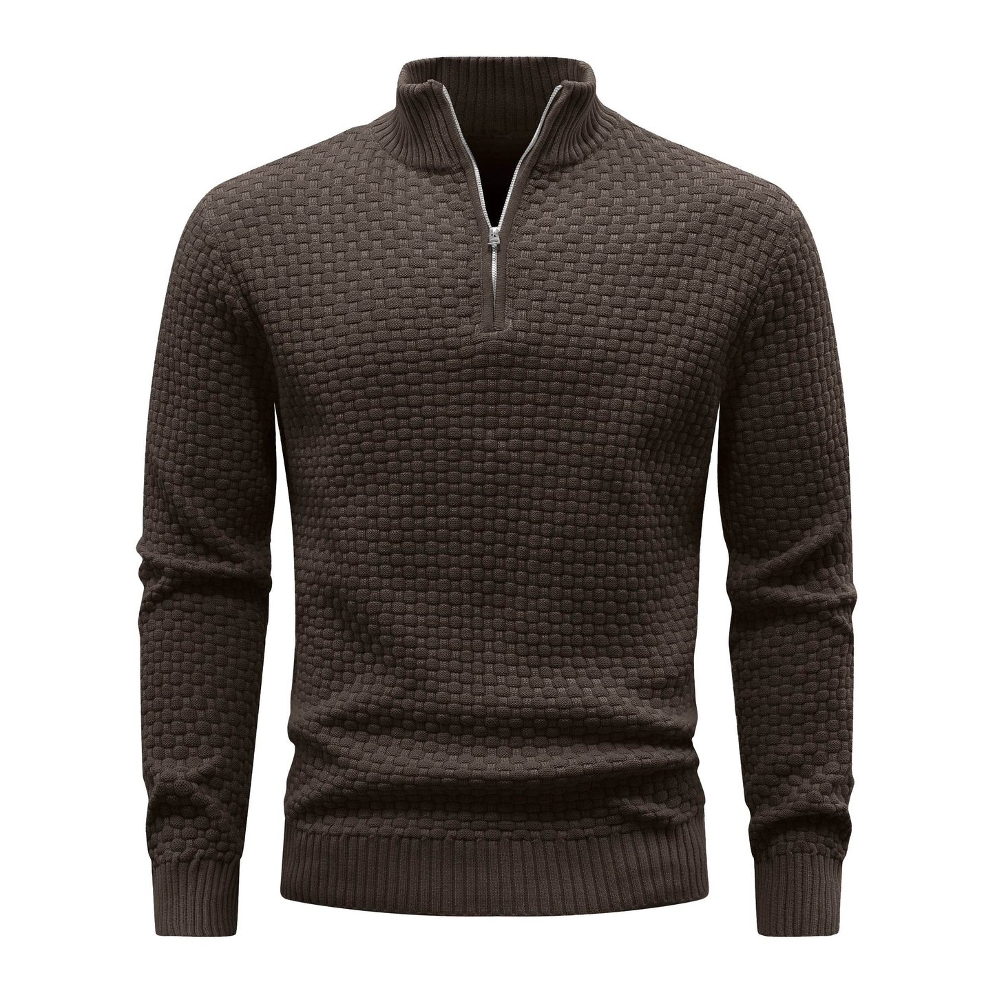Buy Center Men's Winter Warm Mock Neck Zip Up Sweater - Soft Knit - Buy Center UK
