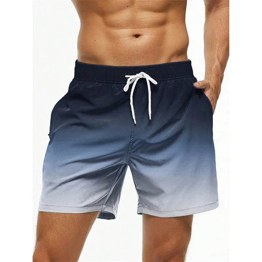 Buy Center Gradient Color Block Beach Shorts - Stylish 3D Print Design - Buy Center UK