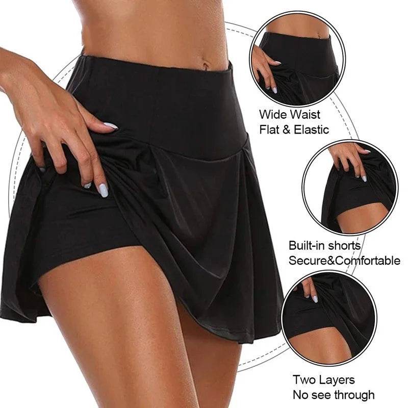 Buy Center Women's High Waist Tennis Skirts - Quick Dry A-Line Fit - Buy Center UK