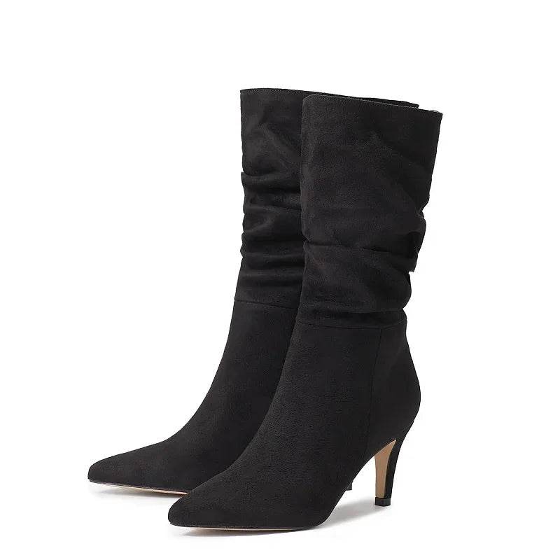Eilyken Vintage Mid-Calf Boots - Pointed Toe, Thin Heels for Women - Buy Center UK