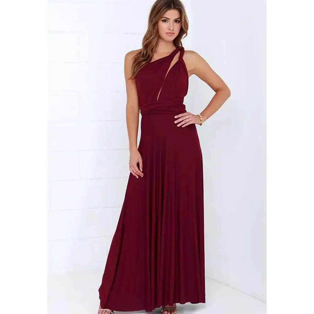 Buy Center Multi-Worn V-Neck Maxi Dress - Elegant Summer Style - Buy Center UK