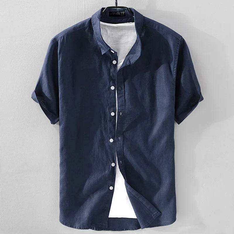 Buy Center Men's Casual Linen Short Sleeve Shirt - Breathable Summer Wear - Buy Center UK