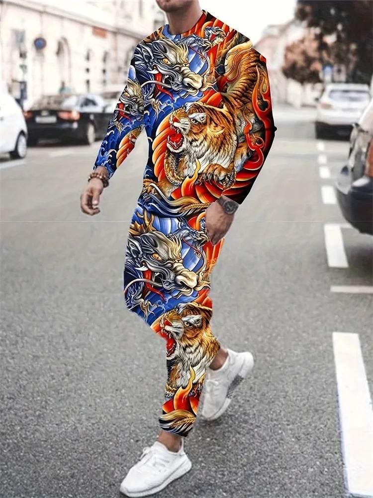 Urban Street Fashion 2pcs Suit - Demon 3D Printed Long Sleeve Shirt - Buy Center UK
