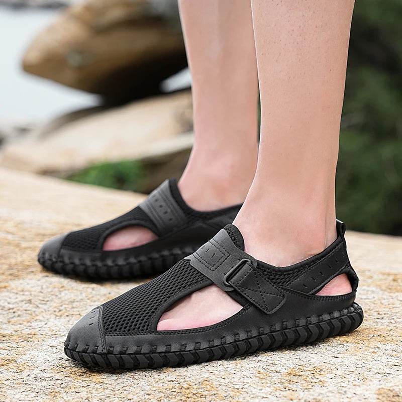 Buy Center Genuine Leather Men’s Sandals - Casual Summer Beach Shoes - Buy Center UK