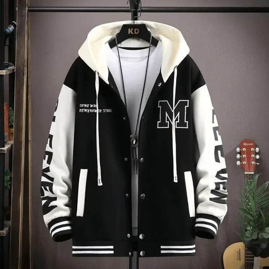 Buy Center Trendy Letter Print Hooded Jacket - Loose Fit Cardigan - Buy Center UK